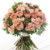 Букет из роз, кустовых роз, гвоздик, брунии и декоративной зелени