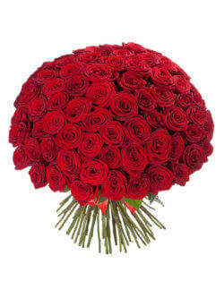 Букет из 101 красной розы с ленточкой