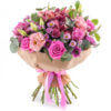 Букет из орхидей, роз, хризантем, эустом и декоративной зелени