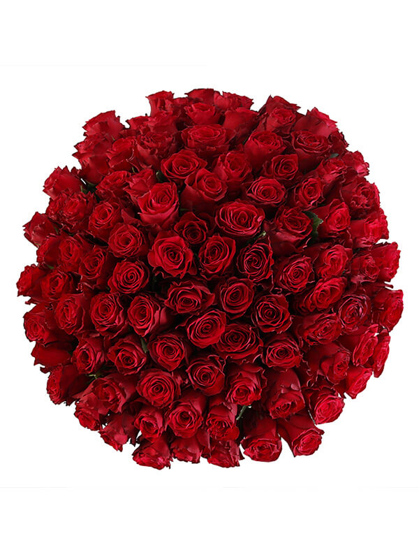 101 красная роза сорта Хартс 2